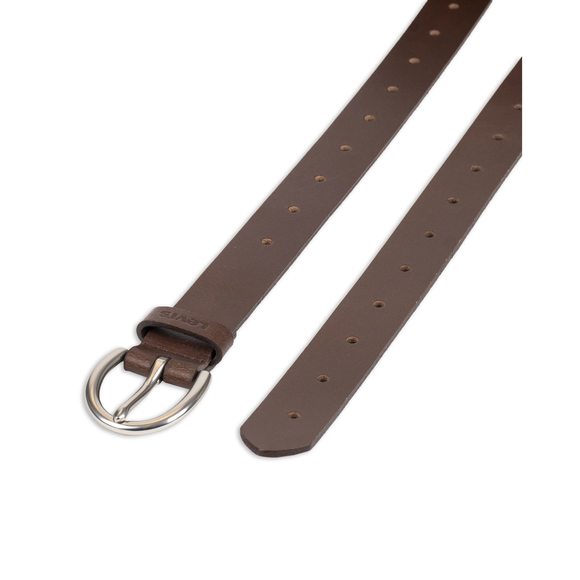 Women's Fully Adjustable Perforated Slim Belt, Brown, Small💚 - Picture 4 of 5